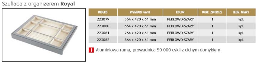 Szuflada z organizerem