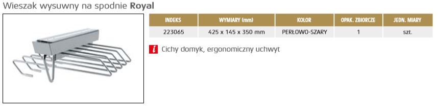 Wieszak wysuwny na spodnie